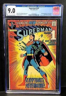 Buy Superman #233 CGC VF/NM 9.0 Neal Adams Cover!  Superman Breaks Loose! DC Comics • 669.37£