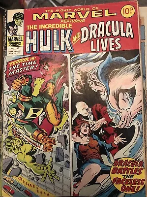 Buy The Mighty World Of Marvel Feat The Incredible Hulk And Dracula Lives Issue 250 • 4£
