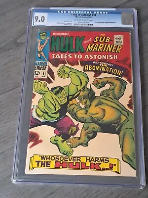 Buy Tales To Astonish 91 Cgc 9.0 Abomination And Stranger Appearance • 201.53£