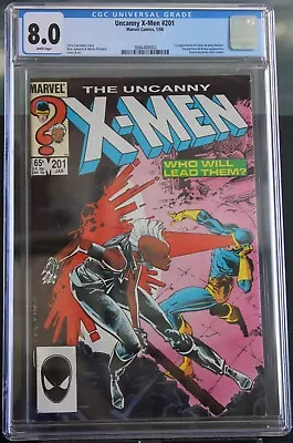 Buy Uncanny X-Men #201 (1986) CGC 8.0 White Pages -1st App. Of Cable- Pristine Slab • 55.18£