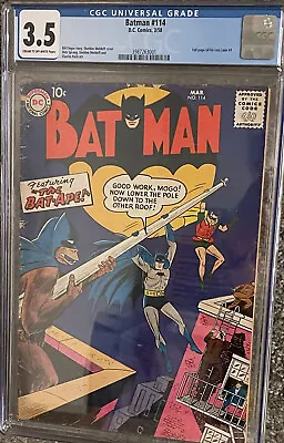 Buy Batman #114 (1958) CGC 3.5 - Full Page Ad For Lois Lane #1 The Bat-Ape • 279.03£