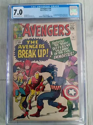 Buy Avengers # 10  Cgc 7.0  Key 1st Immortus Aka Kang  Cents 1964 • 474.95£