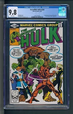 Buy Incredible Hulk #258 CGC 9.8 White Pages Soviet Super Soldiers • 157.49£
