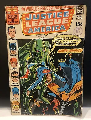 Buy Justice League Of America #87 Comic , Dc Comics Bronze Age Neal Adams Cover • 11.11£