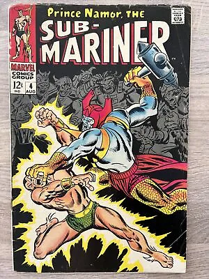 Buy Marvel Comics Sub-Mariner #4 1968 No Top Staple • 19.99£