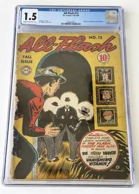 Buy All-Flash #12 CGC 1.5 (FR/GD) 1st Appearance Thinker D.C. Comics Golden Age 1943 • 473.23£