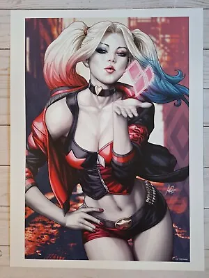 Buy Harley Quinn 12x16 Art Print By Stanley Artgerm Lau DC Comics • 14.33£