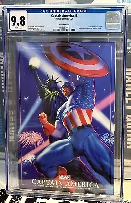 Buy Captain America #8 CGC 9.8 Hildebrandt Captain America Variant Cover Marvel New • 43.17£