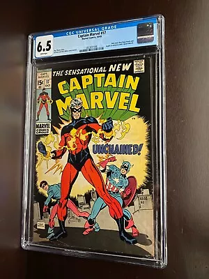 Buy Captain Marvel #17 (1969) / CGC 6.5 / Rick Jones Dons Nega-Bands / Silver Age • 38.74£