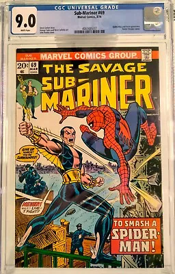 Buy Sub-Mariner 69 (Marvel, 3/74) CGC 9.0 White Pages • 86.93£