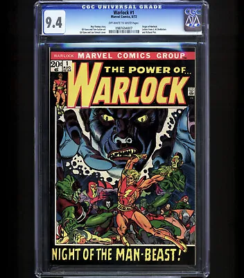 Buy Warlock #1 CGC 9.4 ORIGIN OF ADAM WARLOCK - 1st Astrella Carpenter 1972 NM • 537.14£
