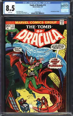 Buy Tomb Of Dracula #12 Cgc 8.5 White Pages // 2nd Appearance Of Blade 1973 • 99.94£