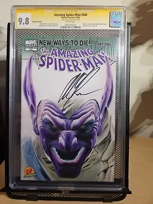 Buy Amazing Spider-Man 568 CGC 9.8 Variant Alex Ross Negative Goblin Purple DF Rare • 278.23£