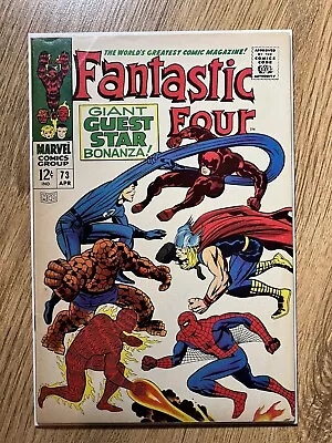 Buy Fantastic Four #73 (1968) Daredevil, Thor & Spider-Man Appearance! Marvel FN/VF • 65£