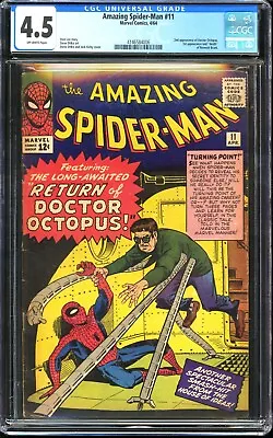 Buy Amazing Spider-Man #11 CGC 4.5 Off-White Pages 1964 - 2nd App Dr. Octopus • 494.13£
