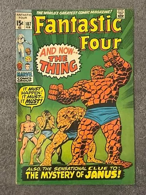 Buy Fantastic Four #107 (RAW 7.5 MARVEL 1971) Stan Lee & Romita. Key: 1st Janus • 79.95£