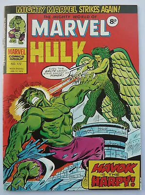 Buy Mighty World Of Marvel #172 - Hulk - Marvel UK Comic - 17 January 1976 VF- 7.5 • 6.99£