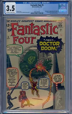 Buy Fantastic Four #5 Cgc 3.5 1st Doctor Doom Jack Kirby 8004 • 5,992.50£