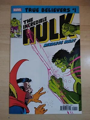 Buy Incredible Hulk #299 Reprint Marvel Comics True Believers #1 Mindless Unread • 2.36£