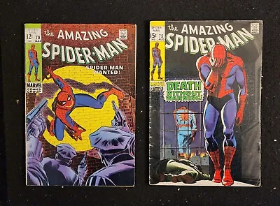 Buy Amazing Spider-Man #70 + 75 (Marvel Comics 1969) AVG G/VG John Romita Cover • 60.24£