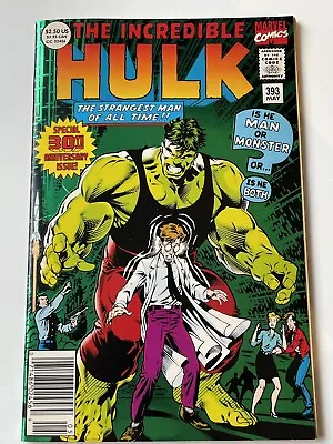 Buy The Incredible Hulk #393, 30th Anniversary Holo Cover Issue, 1992. Barcode Cover • 5£