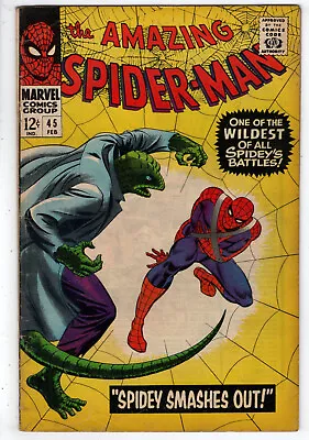 Buy Amazing Spider-man #45 (1967) - Grade 4.5 - 3rd Appearance Of The Lizard! • 80.31£