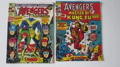 Buy THE AVENGERS 10 X Marvel UK Weekly 1970s (No27 - No.36) • 10£