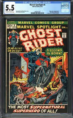 Buy Marvel Spotlight #5 Cgc 5.5 Ow/wh Pages // Origin + 1st App Ghost Rider 1972 • 988.26£