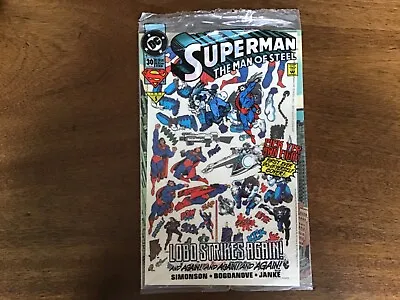 Buy DC Comics Superman Man Of Steel Issue 30 1994 With Stickers===== • 5.52£