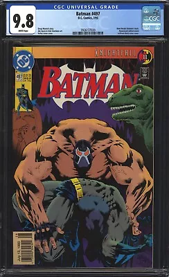 Buy Batman #497 CGC 9.8 NM/MT WP RARE Newsstand! Bane Breaks Batman's Back KEY 1993 • 386.98£