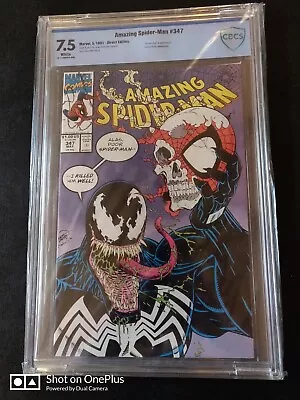 Buy Amazing Spiderman #347 CGC 7.5 VF+ Marvel Comics Erik Larson Venom Cover 5/91 • 59.14£
