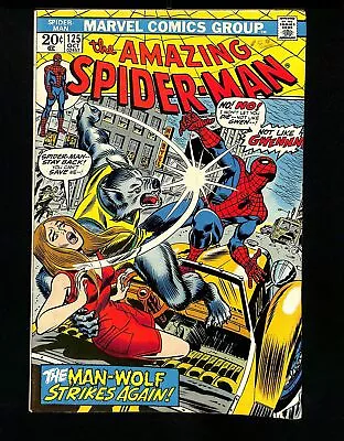Buy Amazing Spider-Man #125 VF- 7.5 2nd Appearance Man-Wolf! Marvel 1973 • 37.95£