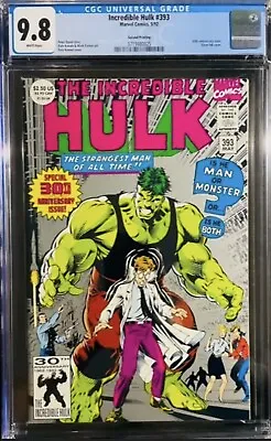 Buy Incredible Hulk #393 2nd Print 💥Rare💥CGC 9.8 1992 • 159.89£
