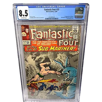 Buy Fantastic Four #33 1964 CGC 8.5 Featuring Sub-Mariner First Appearance Of Attuma • 475.71£