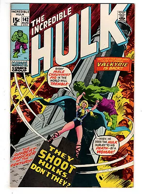 Buy Incredible Hulk #142 (1971) - Grade 7.0 - Valkyrie Is Back - Enchantress Powers! • 47.97£