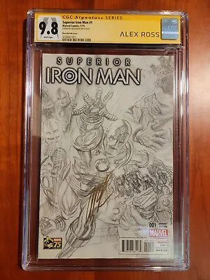 Buy Superior Iron Man 1  Cgc 9.8 Signed By Alex Ross Sketch Cover 1:200 Rare 🔥 🔑  • 199.88£