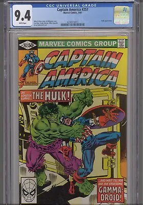 Buy Captain America #257 CGC 9.4 1981 Marvel Comics Hulk Appearance • 72.01£