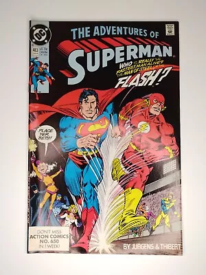 Buy Adventures Of Superman #463 Vs. Flash Race! Classic DC Comics Jurgens • 23.98£