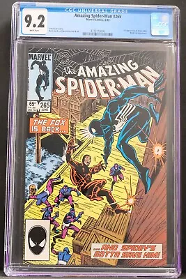 Buy AMAZING SPIDER-MAN #265 CGC 9.2 White Pages 1ST APP SILVER SABLE - Key Issue • 225£