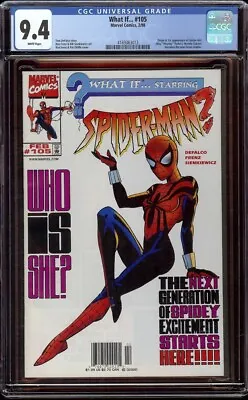 Buy What If # 105 CGC 9.4 White (Marvel, 1998) 1st Appearance Spider-Girl, Newsstand • 179.25£