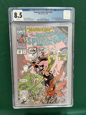 Buy Amazing Spider-Man #342 CGC 8.5 WP Marvel 1990 Erik Larsen Powerless Custom Labe • 30.74£