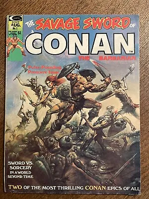 Buy SAVAGE SWORD OF CONAN #1 (Curtis Marvel Comics Magazine 1974) — WHITE PAGES • 69£