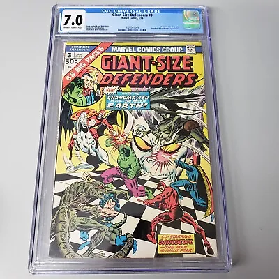 Buy Giant-Size Defenders #3 CGC 7.0 OWTW Pages 1st App Of Korvac Marvel Comics 1975 • 79.15£