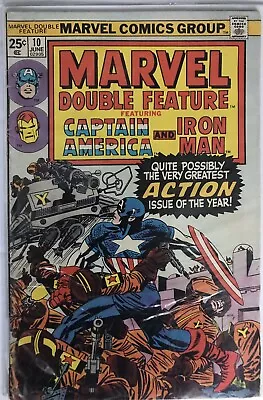 Buy Marvel Double Feature #10 Fine US Cents Feat. Capt America & Iron Man June 1975 • 9.99£