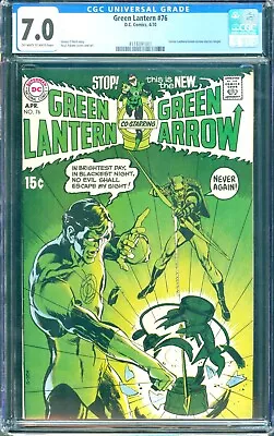 Buy Green Lantern #76 (1970) CGC 7.0 -- O/w To White; Green Arrow Team-ups Begin • 544.72£