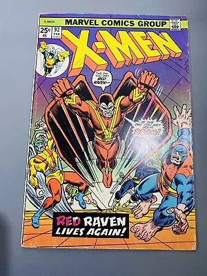 Buy X-Men #92 Marvel, 1975 Red Raven Lives Again! 1st Print • 12.78£