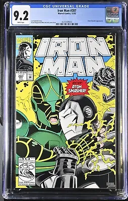 Buy Iron Man #287 1992 Direct Edition CGC 9.2 Key Atom Smasher App. Marvel Comics • 33.26£