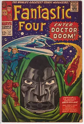 Buy Fantastic Four #57, Marvel Comics 1966 VG+ 4.5 Dr Doom Steals Surfer's Powers! • 64.87£