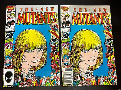 Buy NEW MUTANTS #45 -- Marvel 25th Border 1986 -- Direct + Newsstand VARIANT • 9.45£