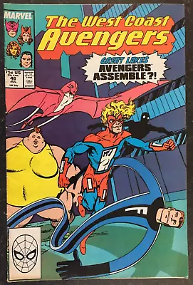 Buy THE WEST COAST AVENGERS #46 1st App Great Lakes Avengers MARVEL Comics July 1989 • 5.95£